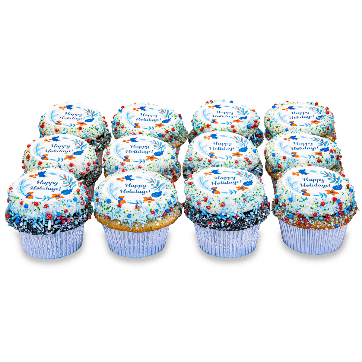 2 Dozen Colorful Holiday Minis – Trophy Cupcakes