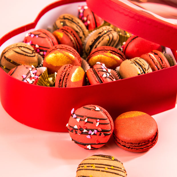 Chocolate Lovers Macaron Heart Box