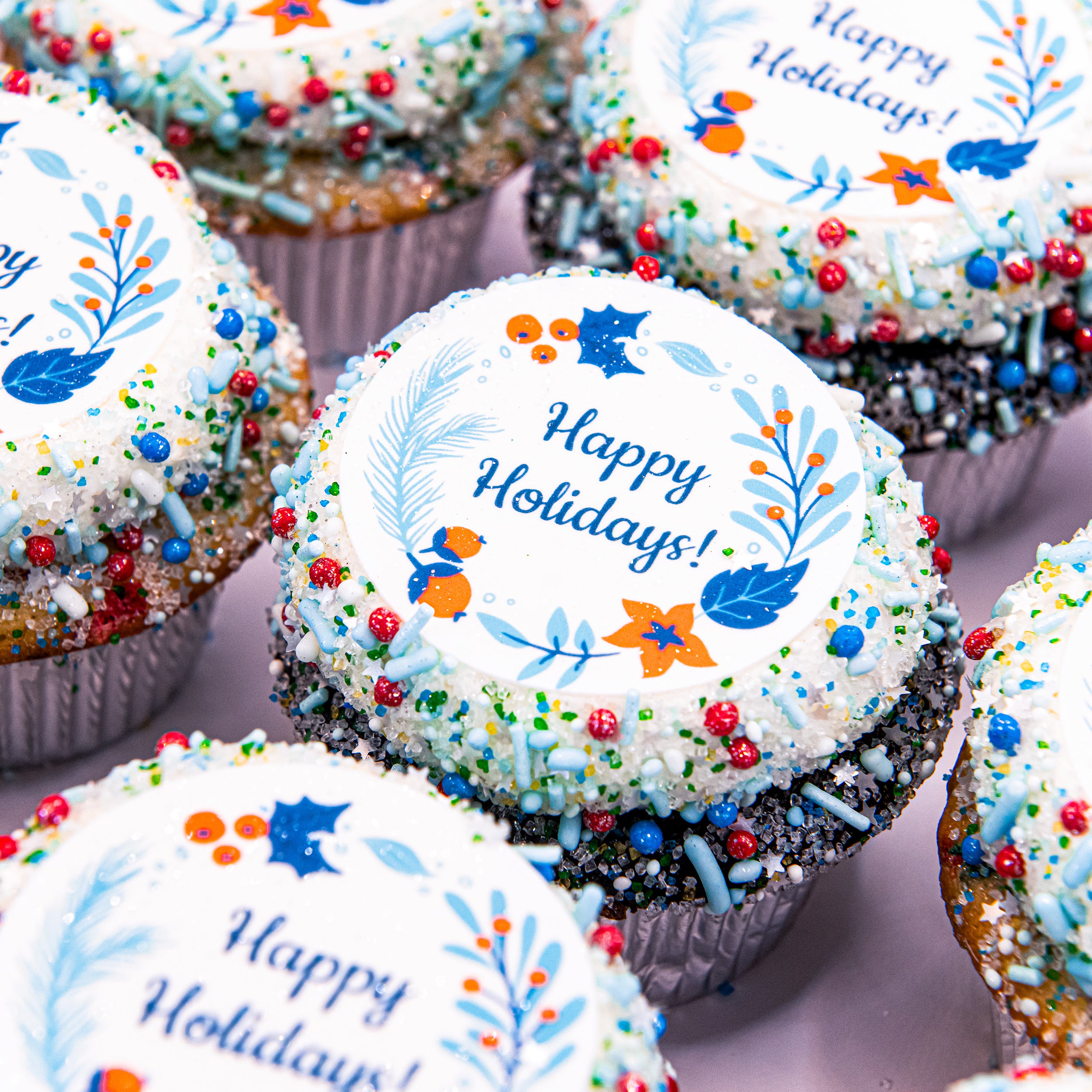 2 Dozen Colorful Holiday Minis – Trophy Cupcakes