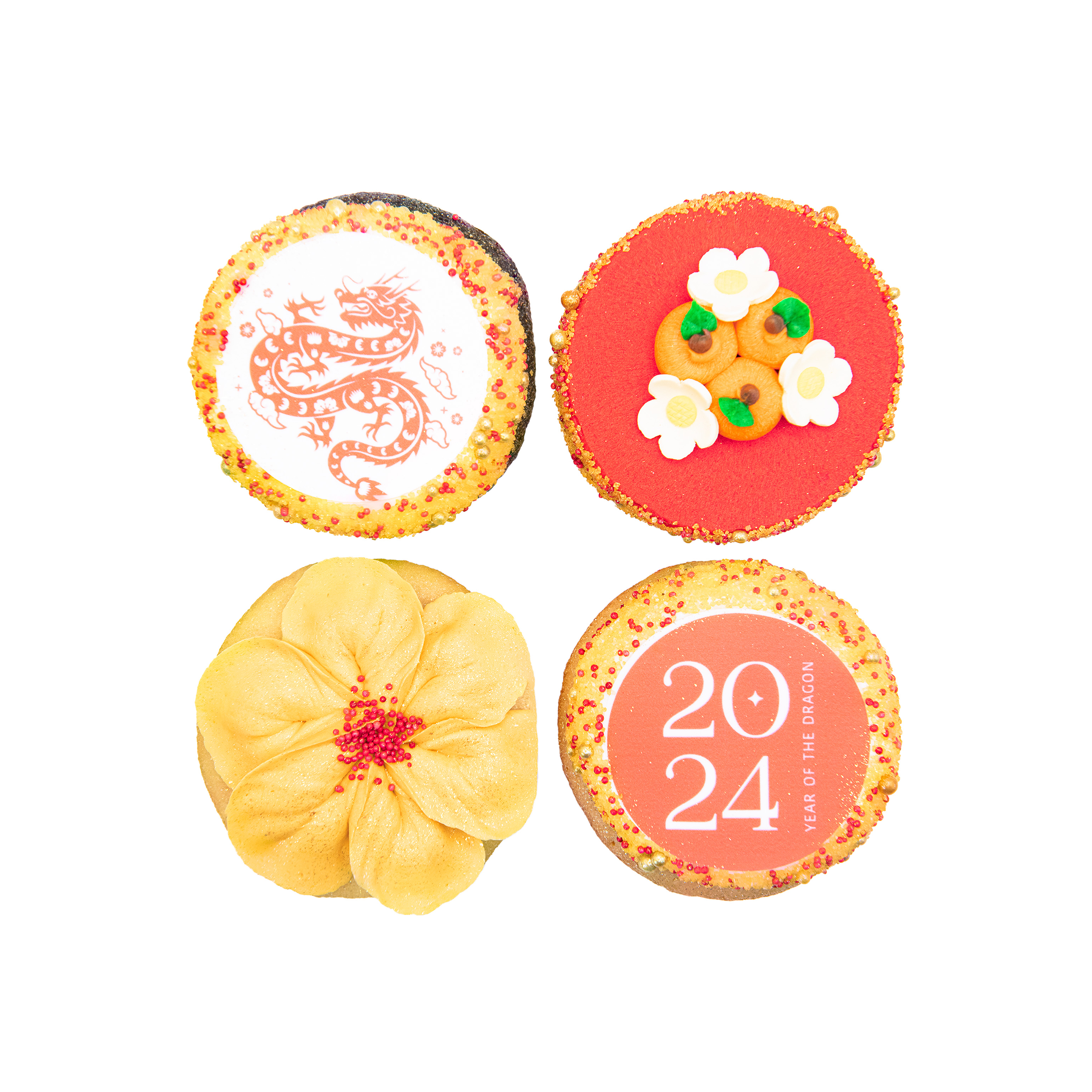 Lunar New Year 2024 Four Pack Trophy Cupcakes   Themed Cupcakes Lunar New Year 2024 Four Pack 