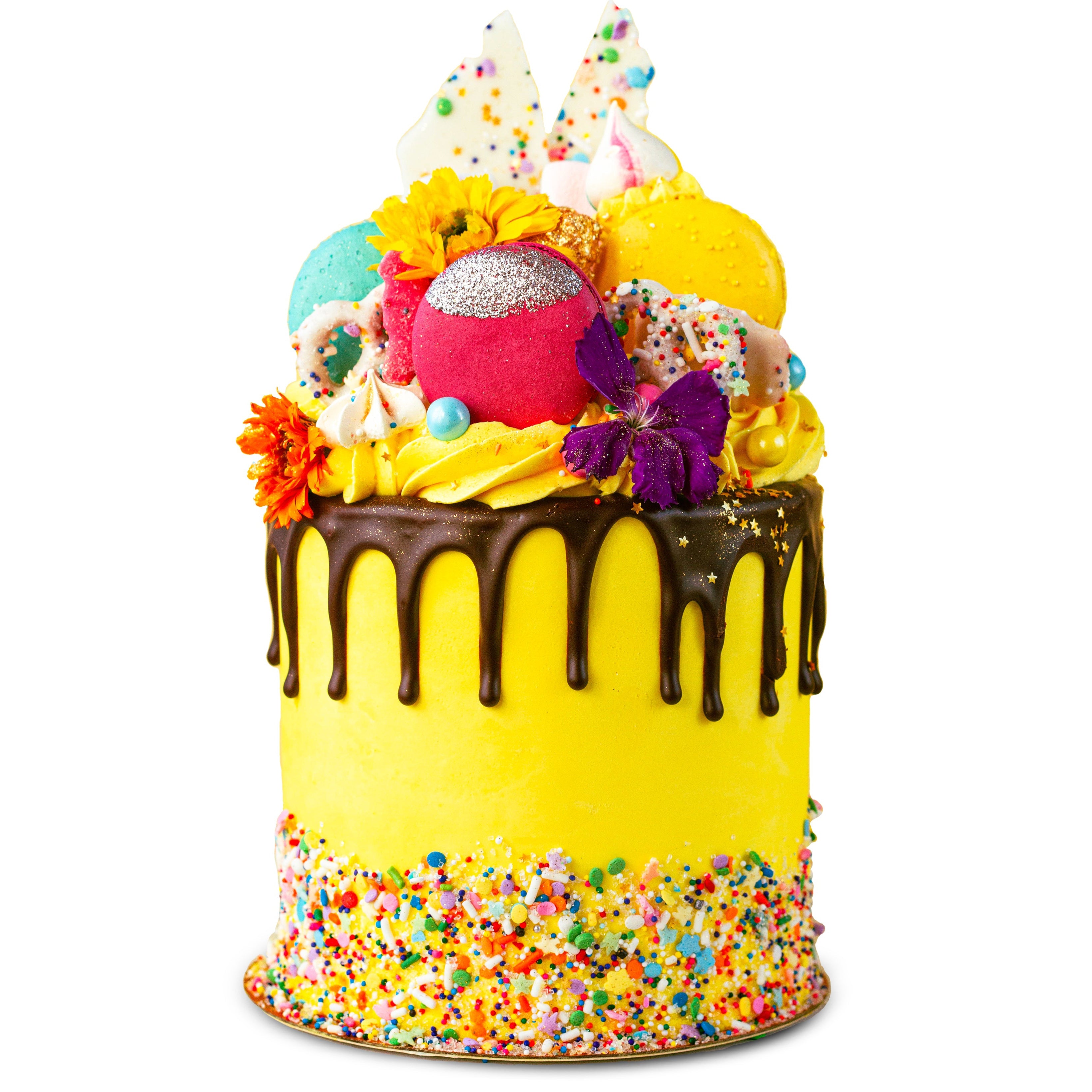 birthday card with cake, 3d cake, unicorn, magic cake Stock Vector | Adobe  Stock