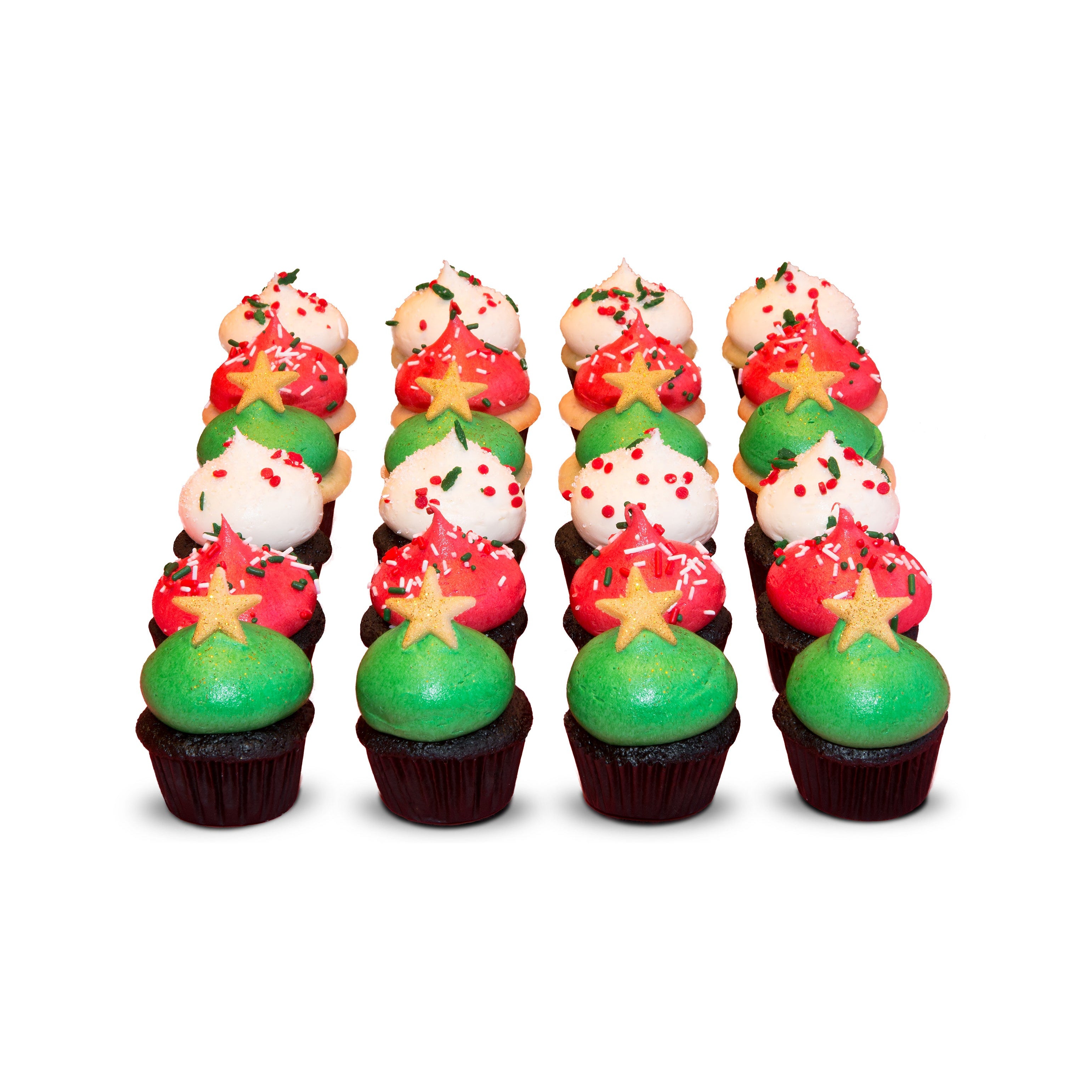 2 Dozen Colorful Holiday Minis – Trophy Cupcakes