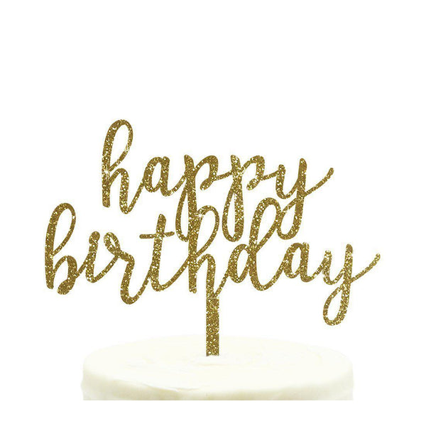 Happy birthday cake topper, glitter cake topper, circle cake topper, b –  Primrose Fleur